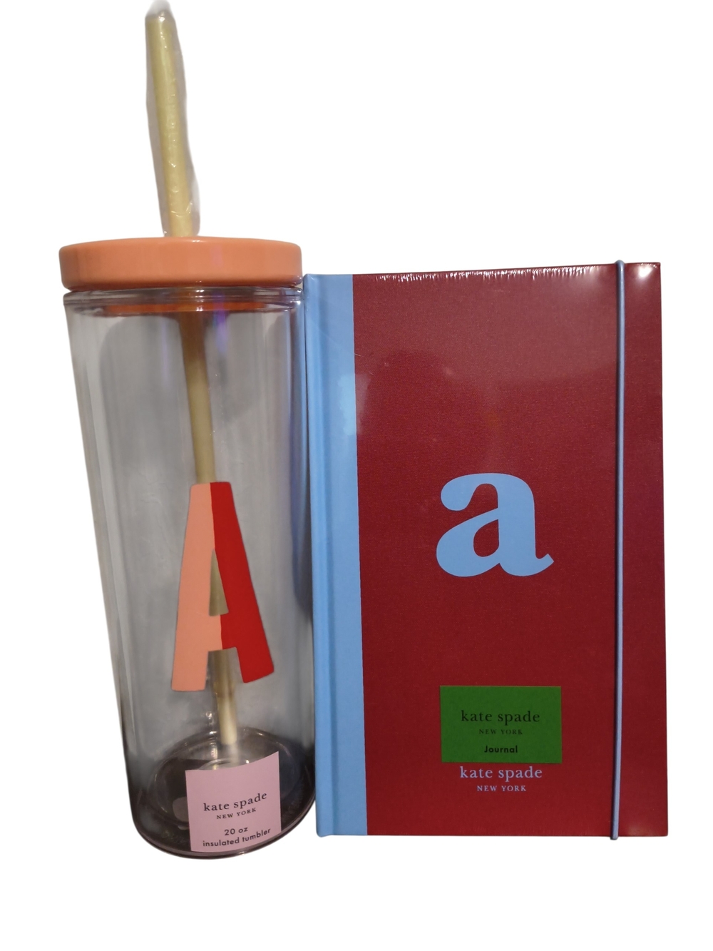 kate spade Sparks Of Joy Initial A Tumbler & Just Mine Initial A Journal Bundle